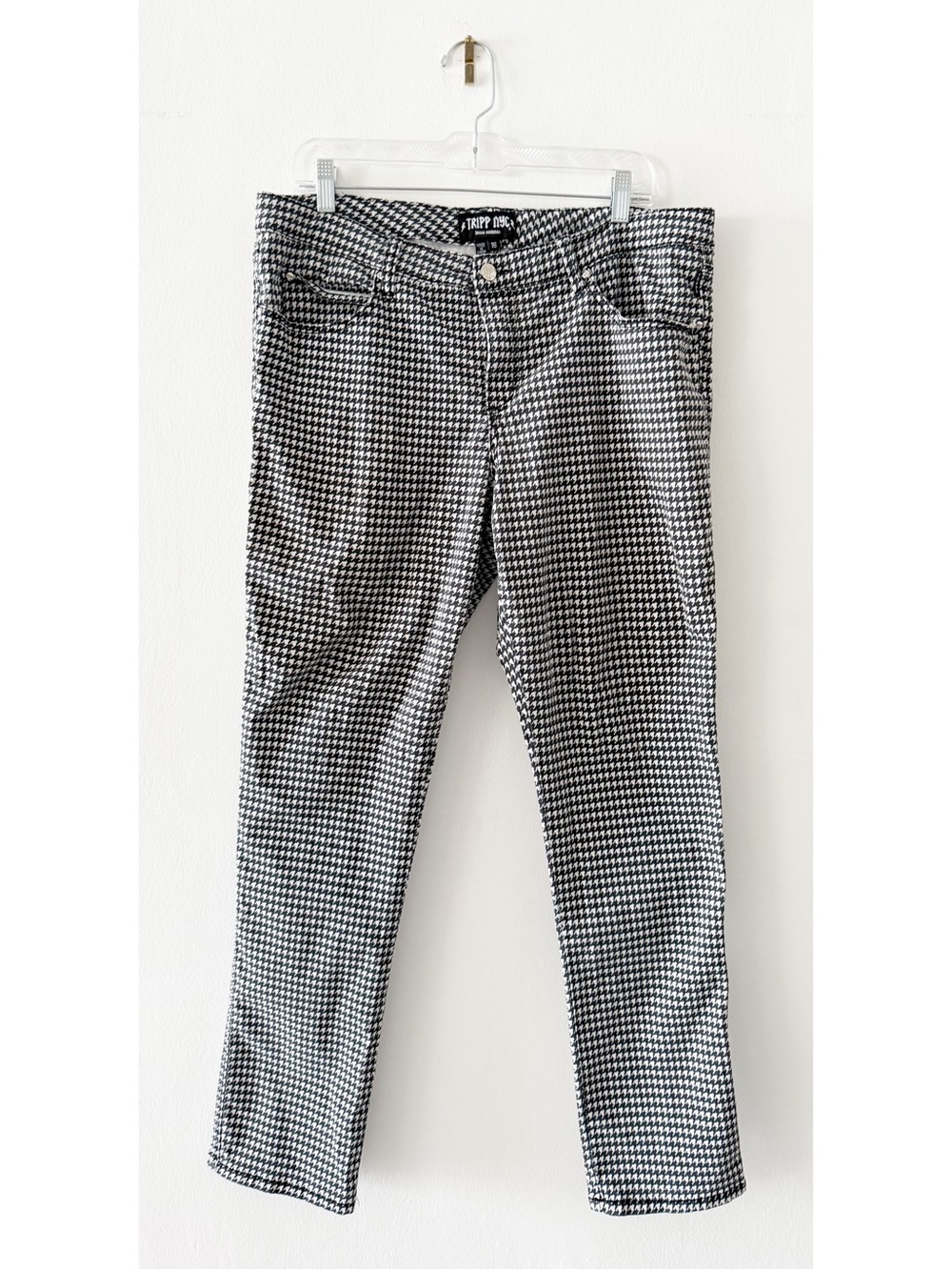 Tripp NYC Black & White Houndstooth Skinny Pants Size 16
